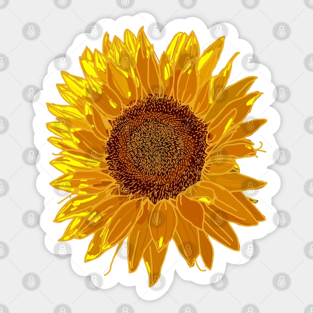 Positivity Sunflower Floral Art Sticker by ellenhenryart